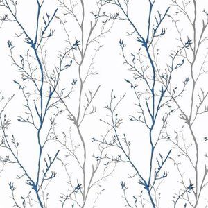 Grey Blue Tree Branches Peel and Stick Contact Paper Removable Wallpaper